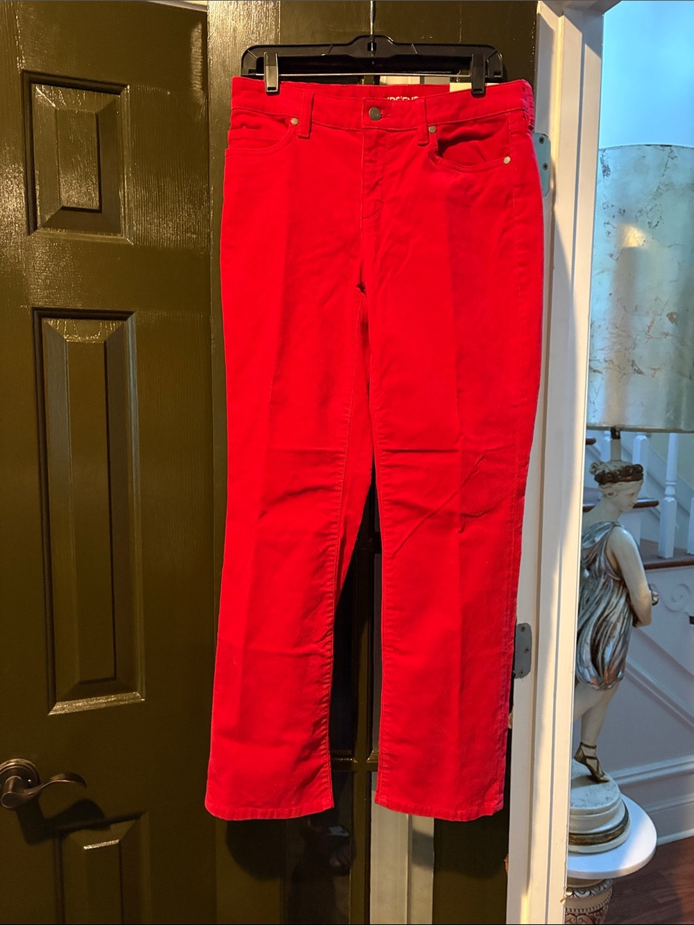 Lands' End Bold Red Straight-Leg Women's Corduroy Jeans